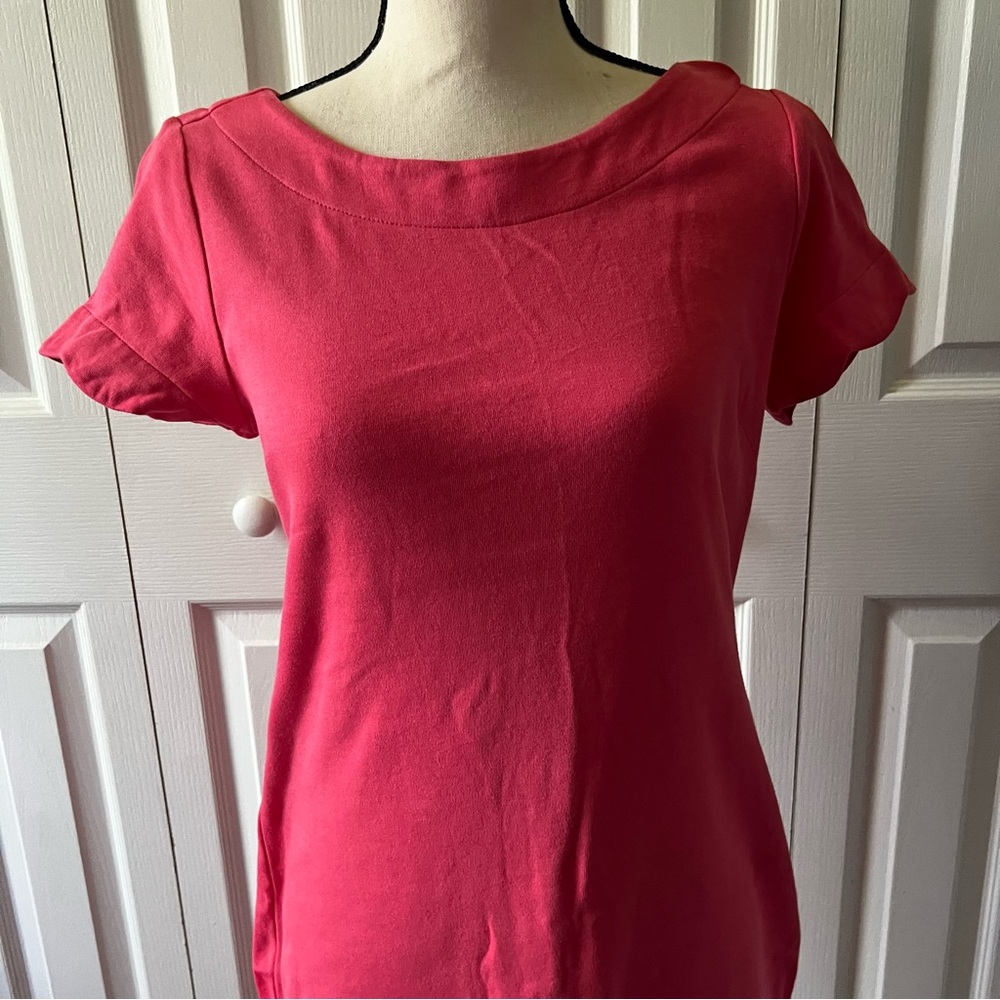 Talbots Coral Ruffled Cap Sleeve Midi Cotton Dress Size XS